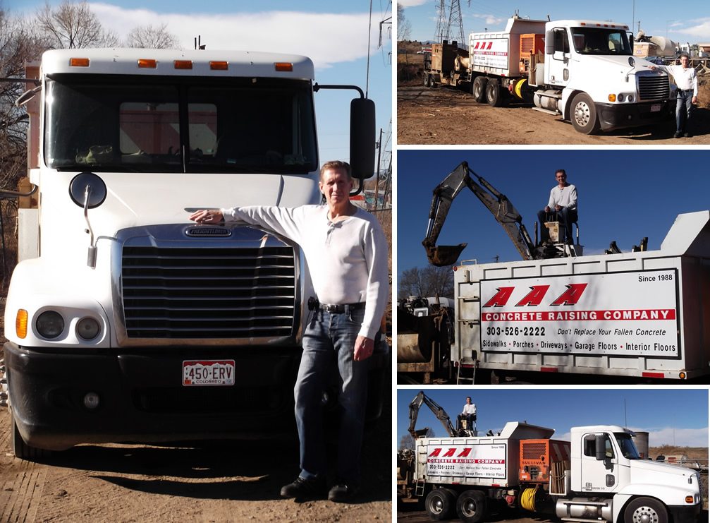 Men Standing with AAA truck