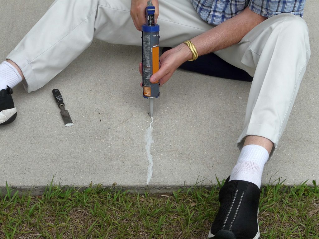 Repairing a concrete crack yourself