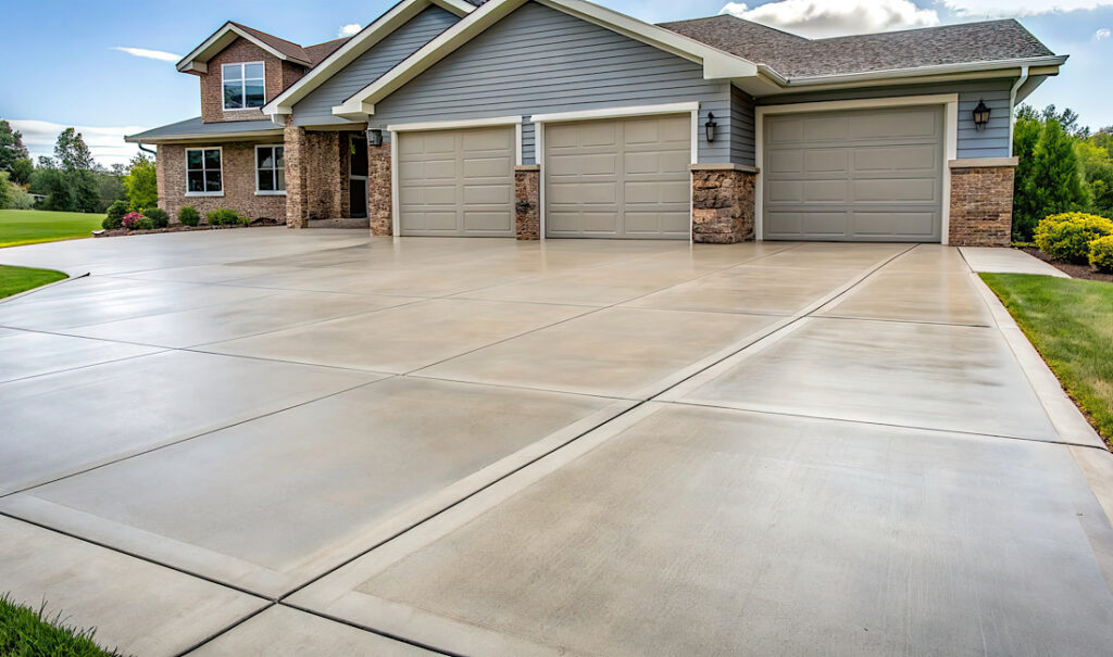 Smooth concrete driveway ready for spring thaw in Denver, CO.