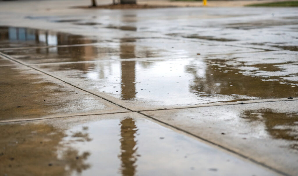 Protect your concrete surfaces during rainy days in Denver, CO.